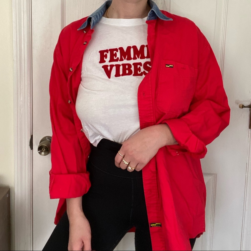 red savoia button down
